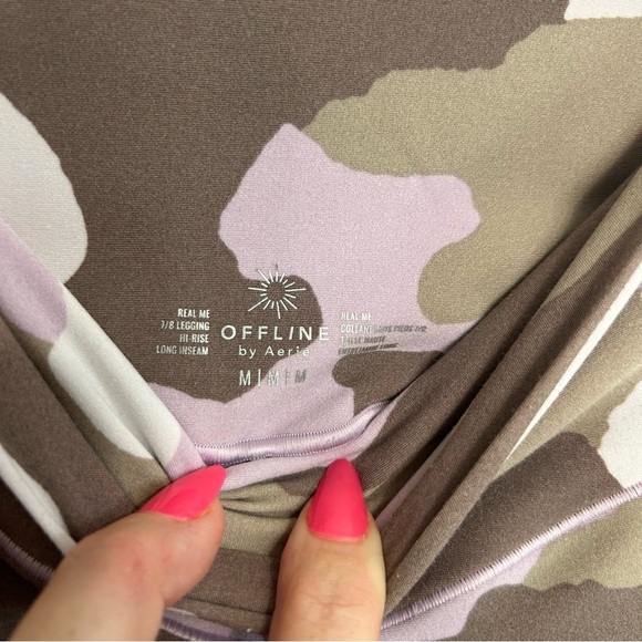 Offline By Aerie Real Me High Waisted Pink Brown Camo Leggings Women’s Medium - Picture 4 of 6